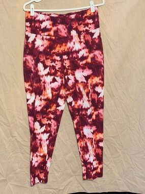 Terra & Sky Pink and Burgundy Tie-Dye Leggings